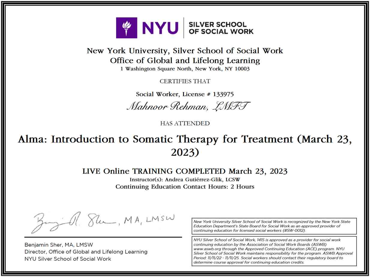 Somatic Therapy Training